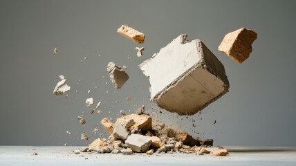 exploding chunks of concrete