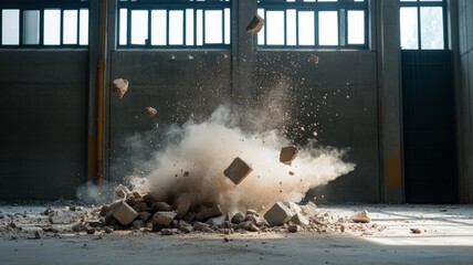 exploding chunks of concrete