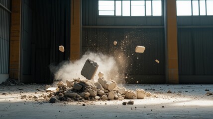 exploding chunks of concrete