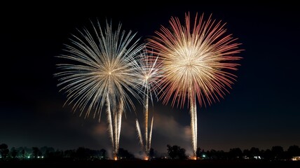 Fototapeta premium fireworks in the sky New Years eve