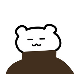 Adorable Bear Character in Turtleneck Vector | Cute Minimalist Design