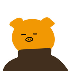 Charming Pig Character in Turtleneck Vector | Cute Minimalist Design