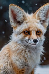 Fototapeta premium A cute little fox with big ears and a big smile