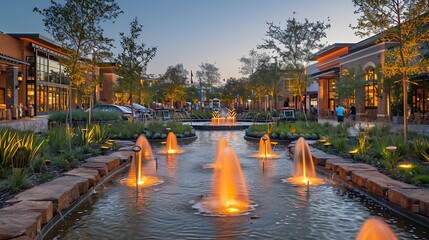 view of the fountain in the park