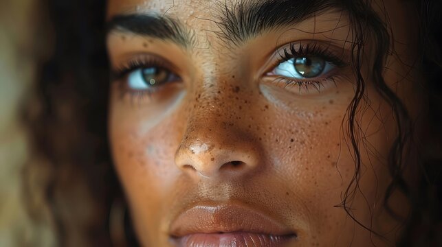 Close-up portrait of a beautiful young African-American woman.