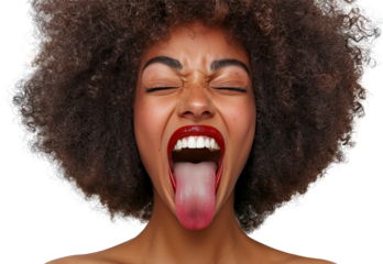 Young Woman With Playful Tongue Gesture Close-Up