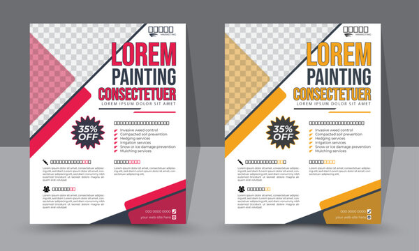 Modern professional corporate  business flyer design, customizable flyer template layout with photo background space.