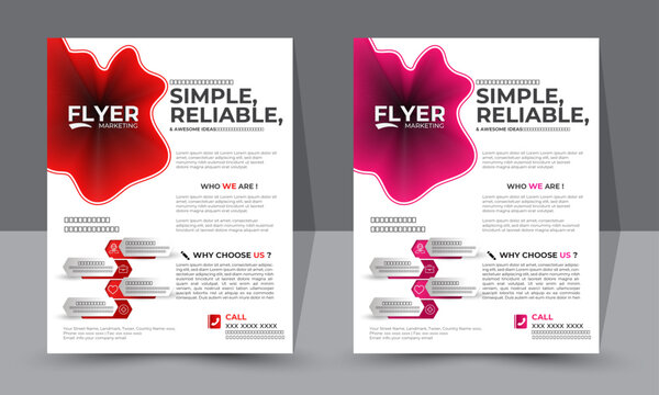 Elegant Minimalist Flyer Design in Red and Rose Red Color Scheme with Luxurious Touch, Perfect for All Categories and Professional Marketing Needs