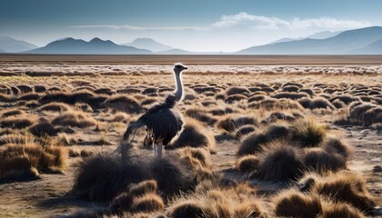 ostrich in the desert