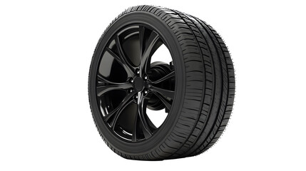 Car tire with alurim on free On isolated transparent PNG background.
