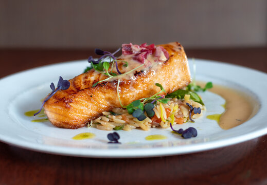 Salmon with risotto
