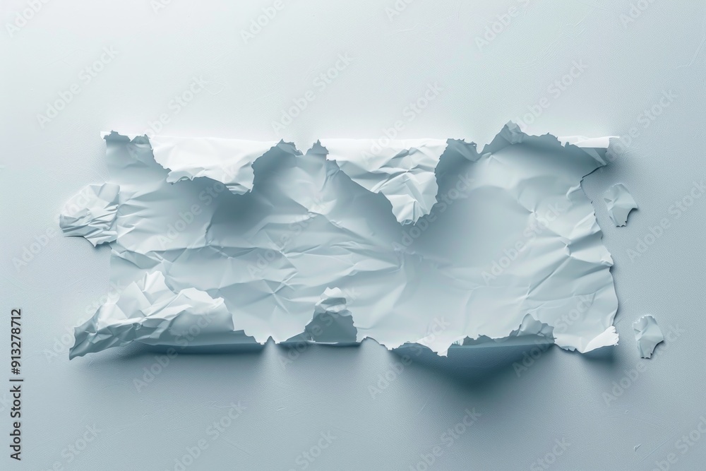 Poster A torn piece of paper with a hole in it