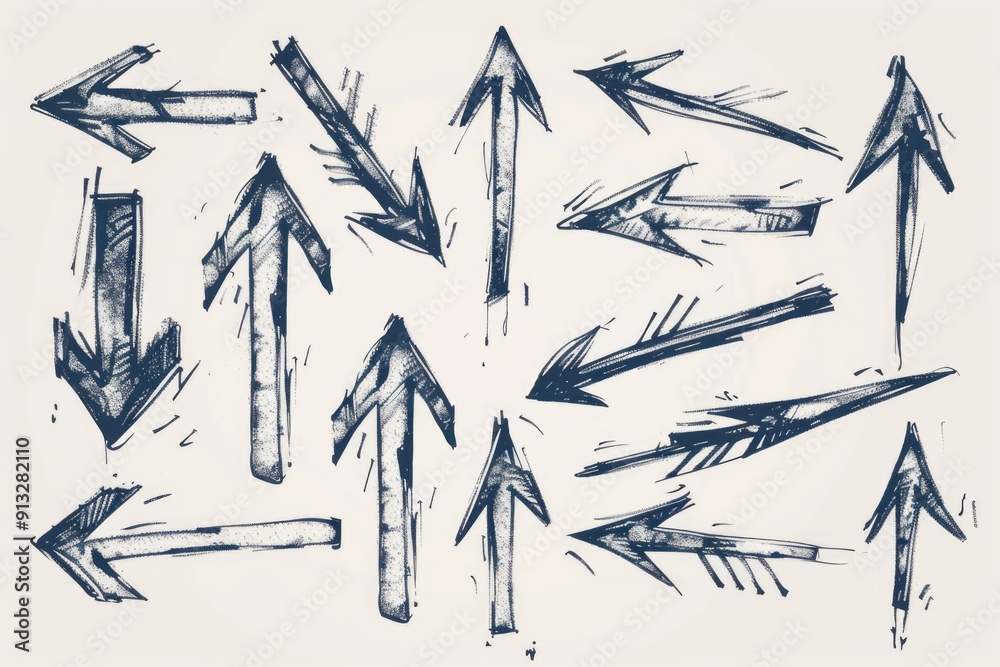 Aufkleber a set of colorful arrows arranged in a cluster