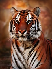 Fototapeta premium portrait of a tiger, generative ai