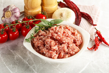 Raw minced pork uncooked meat