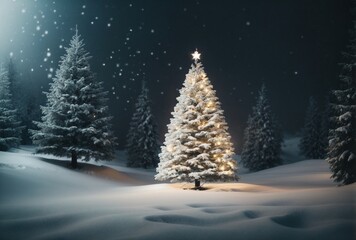 Fototapeta premium christmas tree in the snow