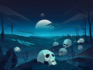 Skull illustration on artistic background