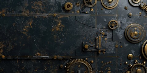 Vintage Industrial Gears and Pipes Design