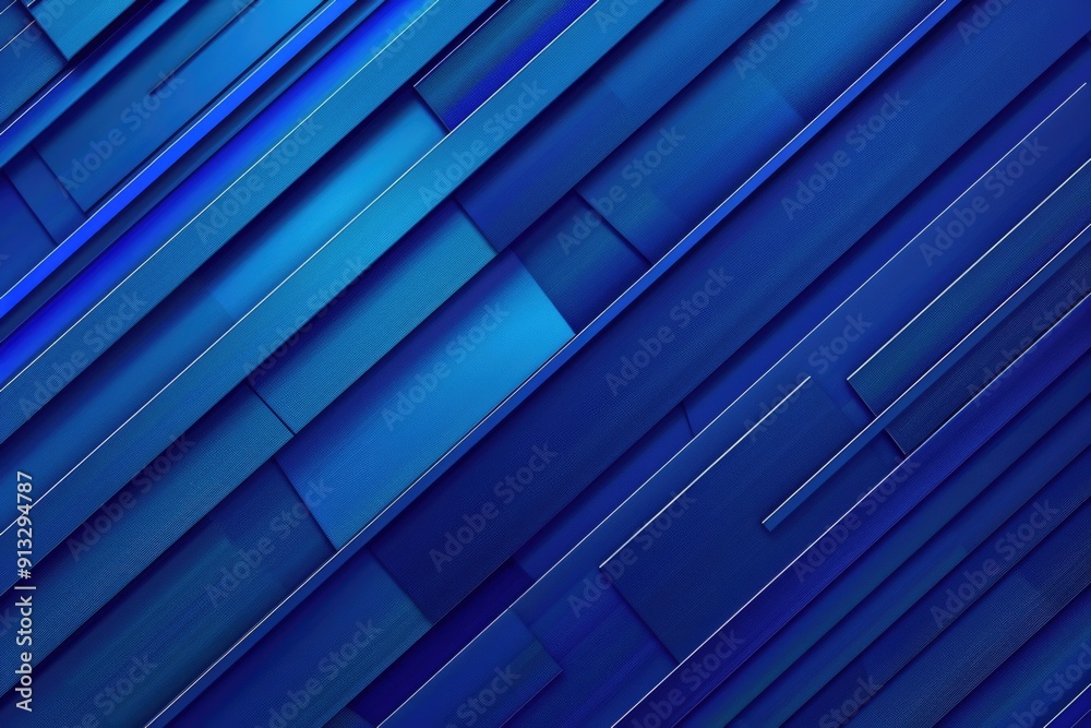 Aufkleber Close-up view of a blue wall with parallel lines and textured surface