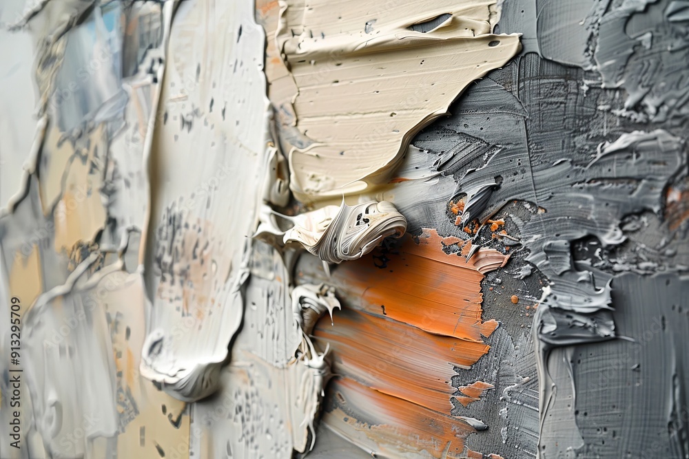 Poster heavy textured strokes create a vibrant and dynamic abstract composition. generative ai