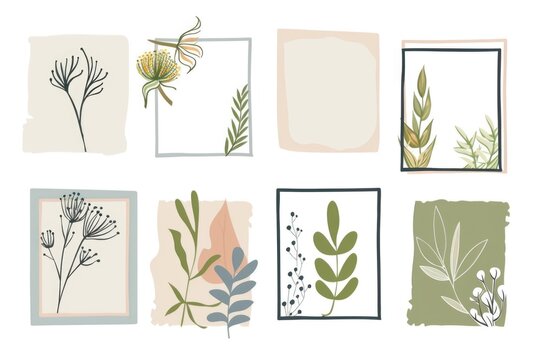 Set of colorful greeting cards featuring various plants and flowers, suitable for birthday or thank you messages