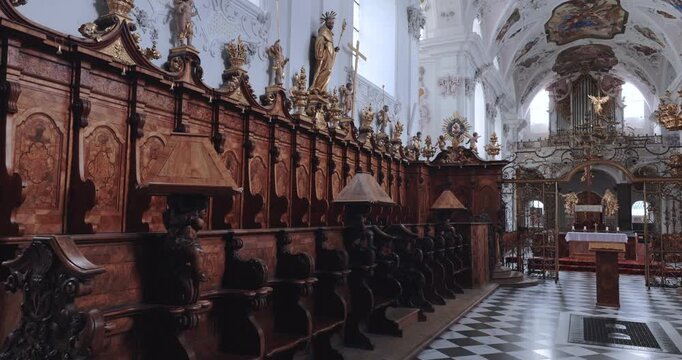 Decorations of the Historic Stams Abbey, Tyrol, Austria