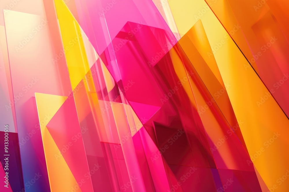 Poster A vibrant and dynamic abstract design featuring multiple colors and patterns