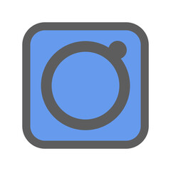 Camera icon in flat color style