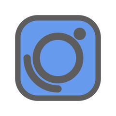 Camera icon in flat color style