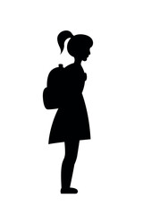 back to school girl silhouette, vector design element