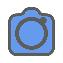 Camera icon in flat color style