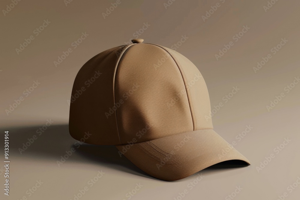 Poster a single baseball cap sitting on a flat surface, great for background or prop use