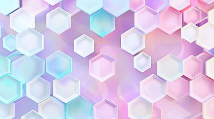 Geometric pattern with hexagons in pastel colors