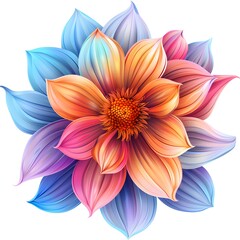 Fototapeta premium flower 3D fantasy rainbow digital vector