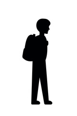 back to school boy silhouette, vector design element