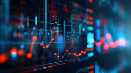 Obraz premium Graphs and charts illustrating business intelligence metrics and financial performance of a company.
