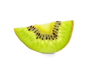 Piece of fresh kiwi on white background
