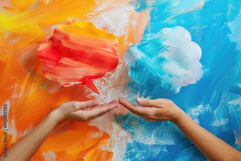 Poster a person holding an object in their hands, possible uses include product photography or illustration