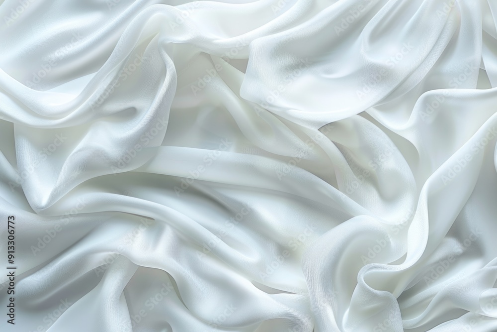 Poster a detailed shot of pure white fabric with subtle texture and weave