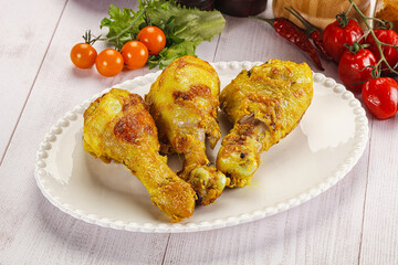 Roasted Chicken leg drumsticks with curry sauce