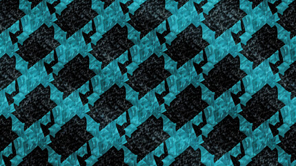 Houndstooth pattern in teal and black