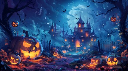 hallowen background with pumpkin