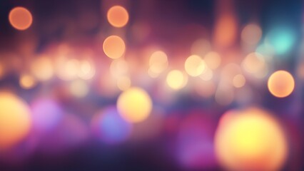 A blurry image of a cityscape with many bright, colorful lights