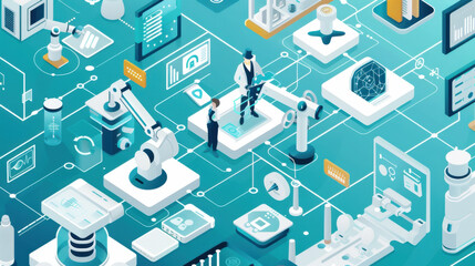 Fototapeta premium Implementing quality assurance and control standards for automation processes, including health insurance considerations