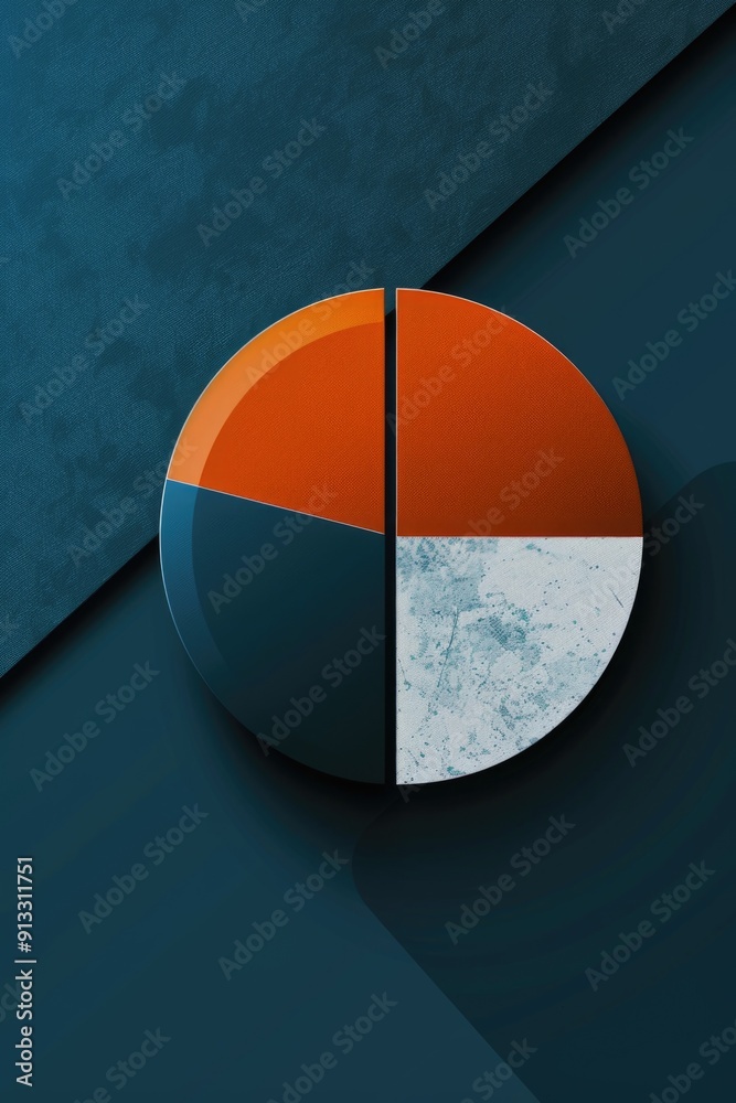 Poster A colorful pie chart on a blue background, perfect for illustrating data visualization concepts or adding visual interest to presentations