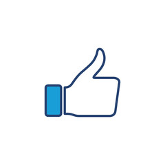 Thumbs up icon vector. Hand like. Like icon vector.