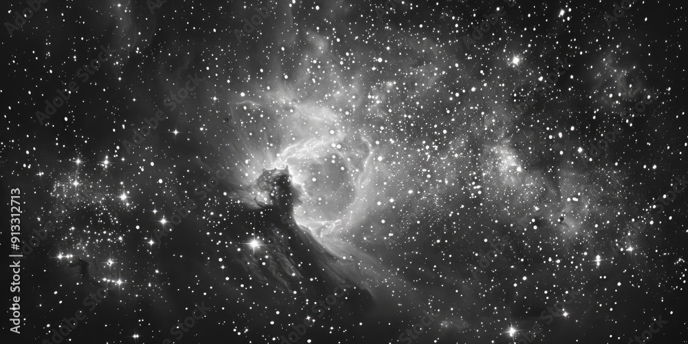 Poster a picture of a clear black and white night sky filled with stars, ideal for use in presentations or 