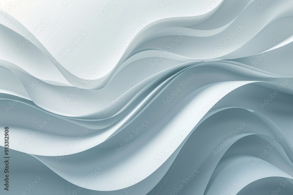 Poster Abstract design featuring wavy lines on a clean white surface, ideal for use in graphic design and illustration projects