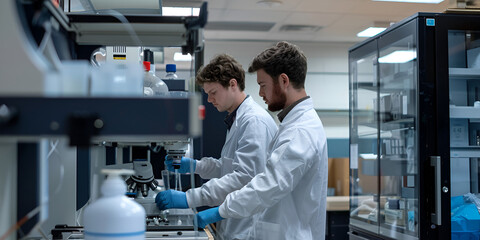 Obraz premium Researchers in Laboratory, Scientific Experimentation Process