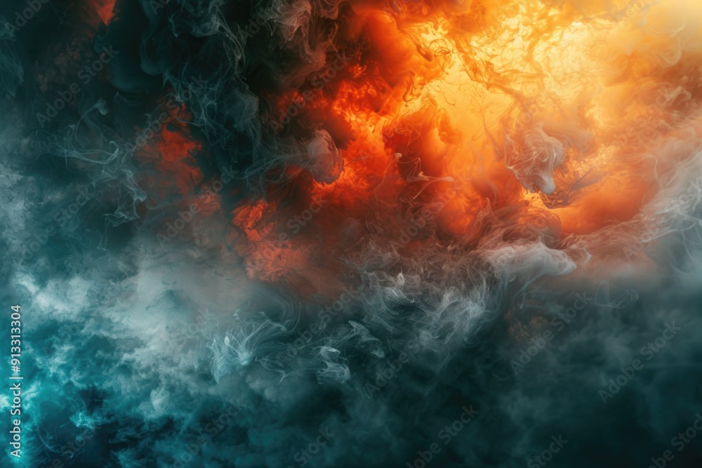Aufkleber A close-up shot of a cloud of smoke with various textures and patterns
